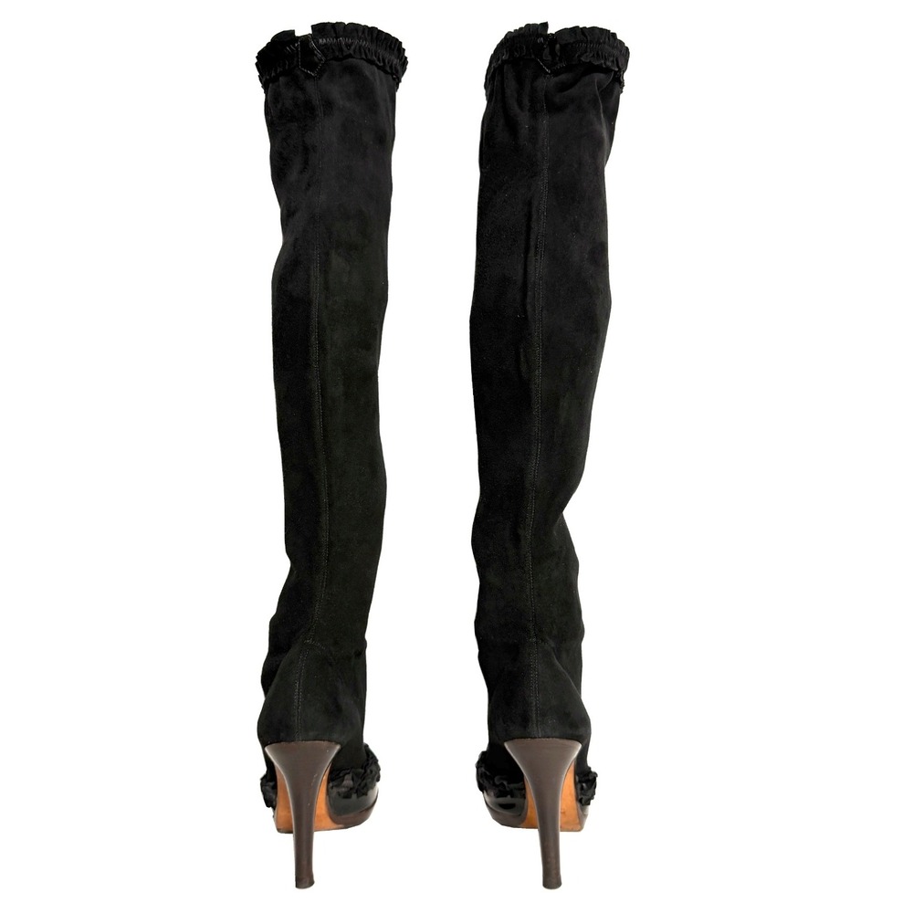 Yves Saint Laurent Tom Ford Fall 2002 Runway Thigh High Suede Boots 36.5 - Picture 5 of 9